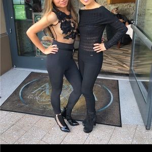 Floral Mesh Black Back Zip Cirque du Soleil Jumpsuit Small